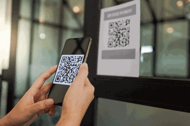 Phone scanning QR code